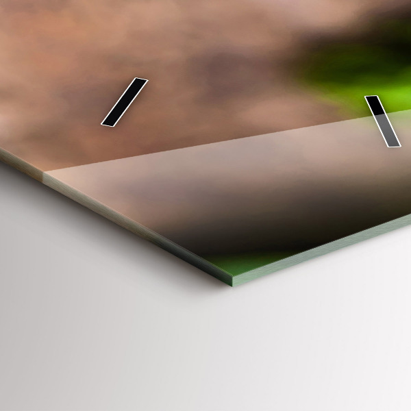 Zegar szklany pionowy Liście bazylii