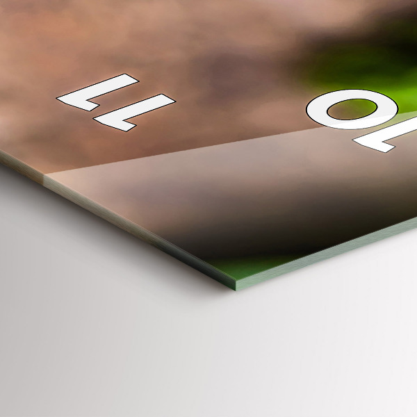 Zegar szklany pionowy Liście bazylii