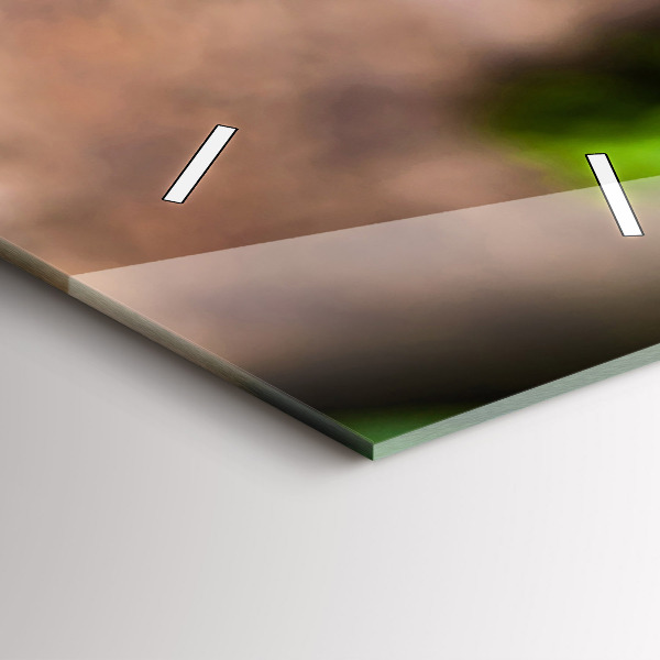 Zegar szklany pionowy Liście bazylii