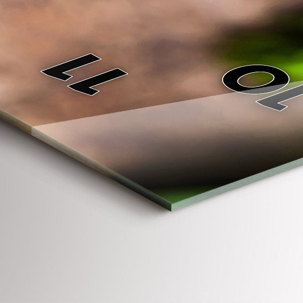 Zegar szklany pionowy Liście bazylii