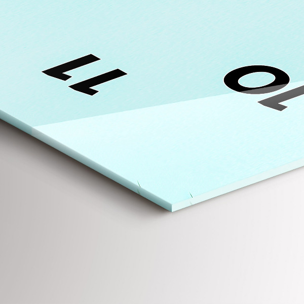 Zegar szklany pionowy Zielone palmy