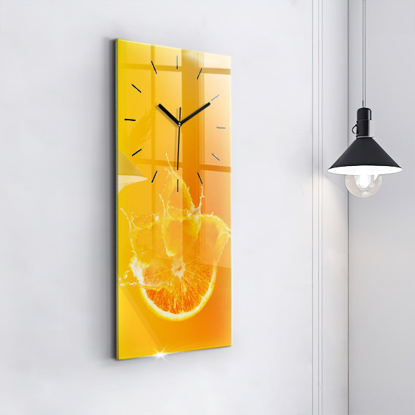 Zegar szklany pionowy Pomarańcza