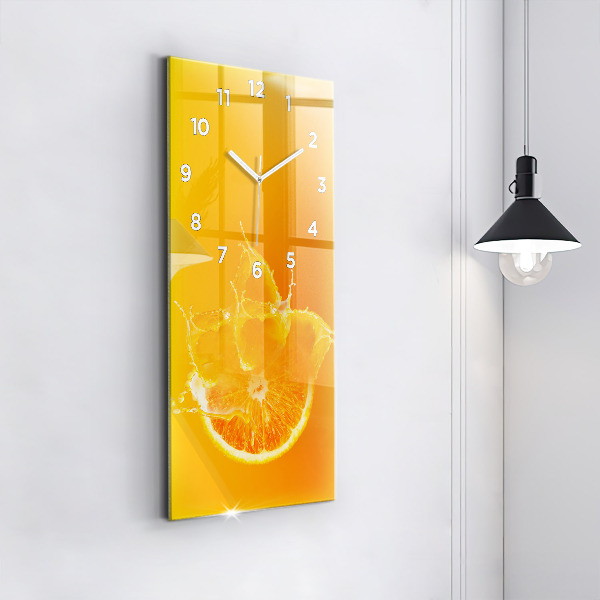 Zegar szklany pionowy Pomarańcza
