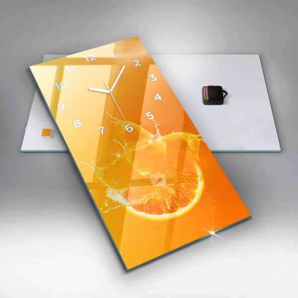 Zegar szklany pionowy Pomarańcza