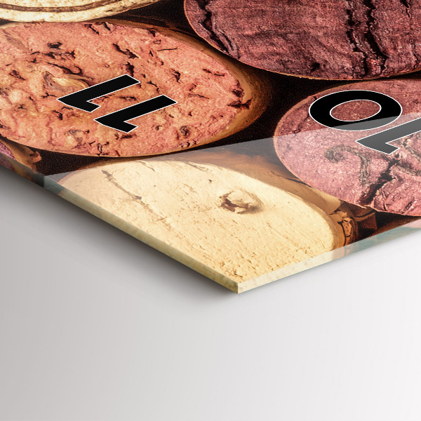 Zegar szklany pionowy Korki wina