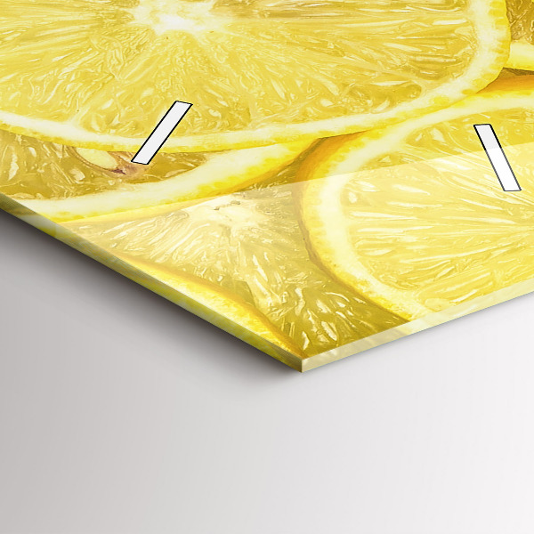 Zegar szklany pionowy Plasterki cytryny