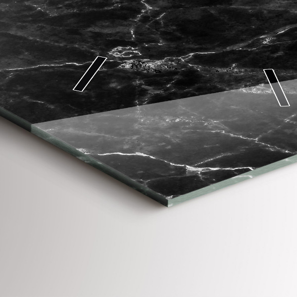 Zegar szklany pionowy Ciemny marmur