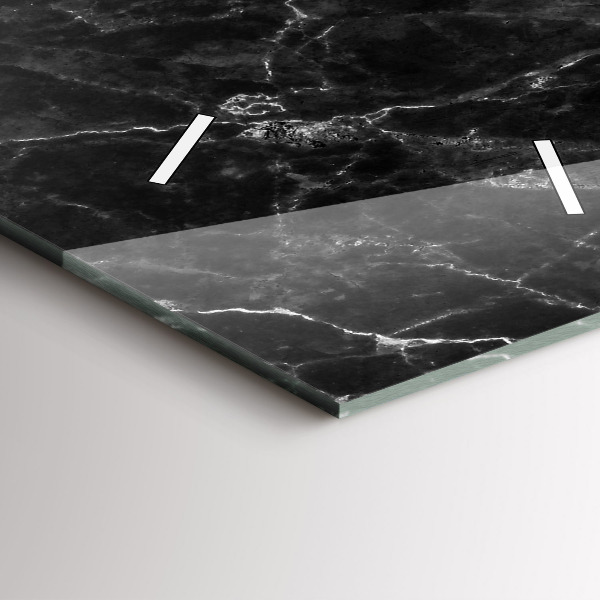 Zegar szklany pionowy Ciemny marmur