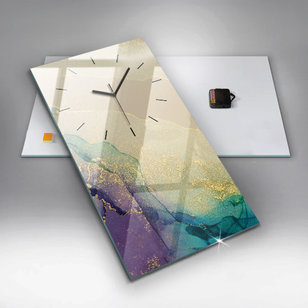 Zegar szklany pionowy Abstrakcja barw