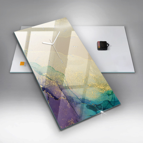 Zegar szklany pionowy Abstrakcja barw