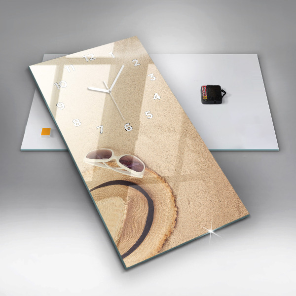 Zegar ścienny pionowy Złota abstrakcja