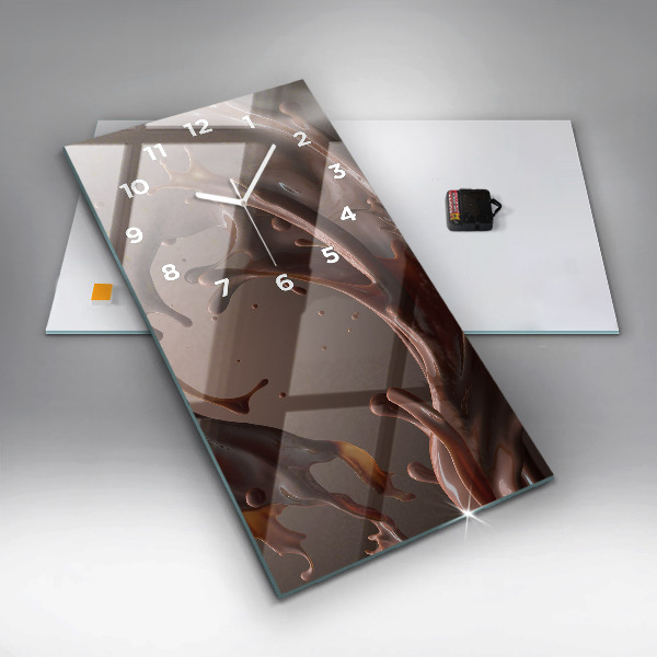 Zegar ścienny pionowy Fale kakao