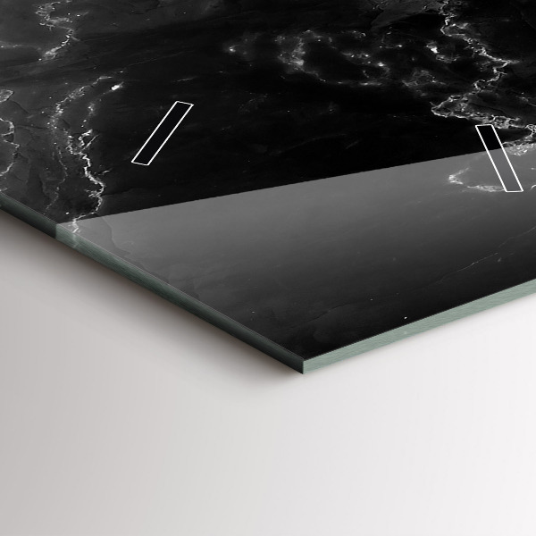 Zegar ścienny pionowy Czarny marmur