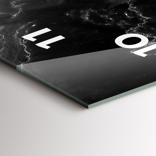 Zegar ścienny pionowy Czarny marmur