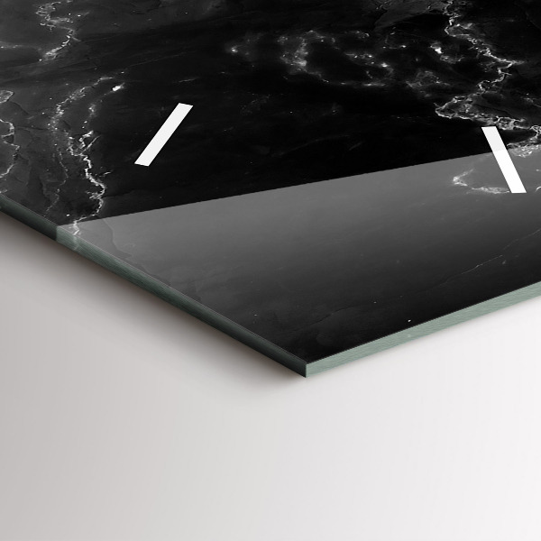 Zegar ścienny pionowy Czarny marmur