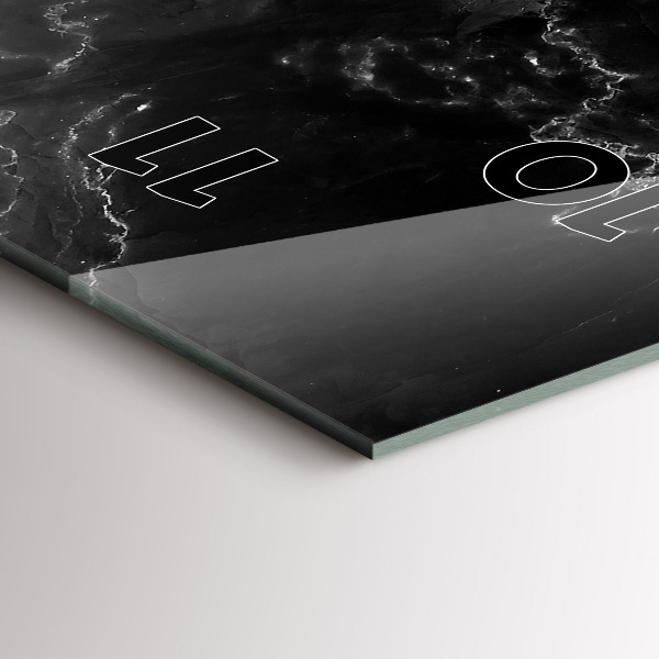 Zegar ścienny pionowy Czarny marmur