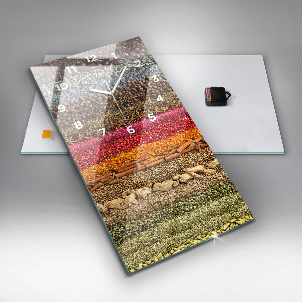 Zegar ścienny pionowy Rzędy przypraw