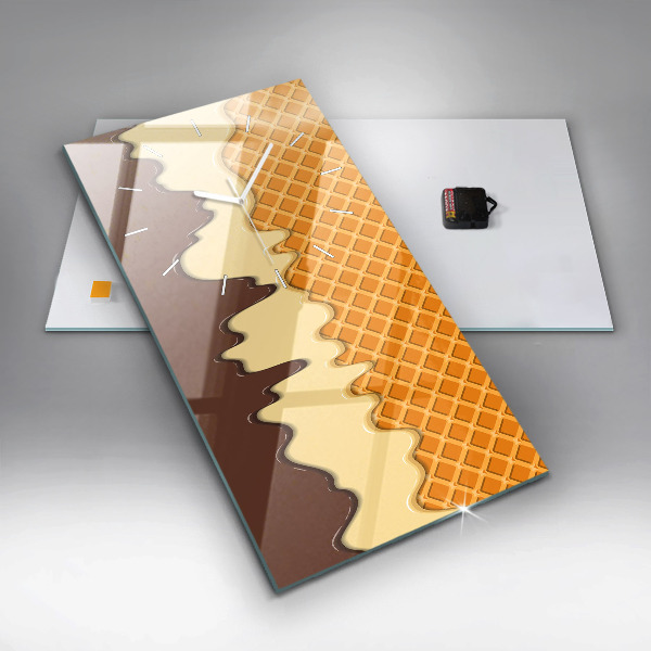 Zegar ścienny pionowy Wafelek i lody