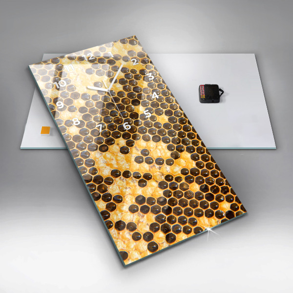 Zegar ścienny pionowy Plaster miodu