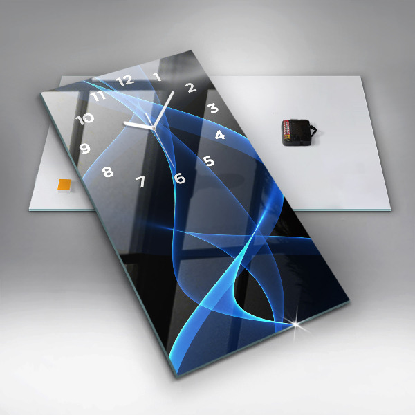 Zegar ścienny pionowy Niebieskie linie