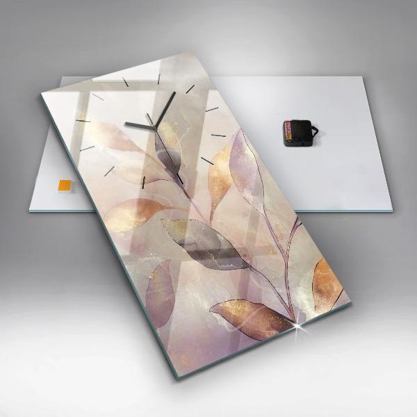 Zegar ścienny pionowy Abstrakcyjne boho liście