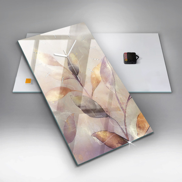 Zegar ścienny pionowy Abstrakcyjne boho liście