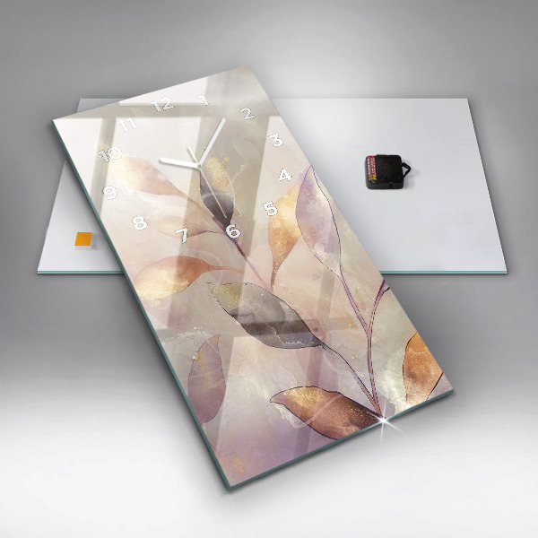 Zegar ścienny pionowy Abstrakcyjne boho liście