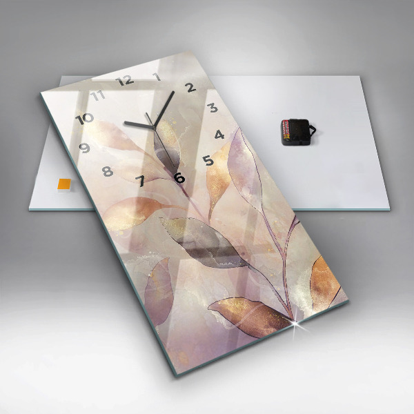 Zegar ścienny pionowy Abstrakcyjne boho liście