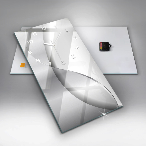 Zegar ścienny pionowy Srebrna abstrakcja