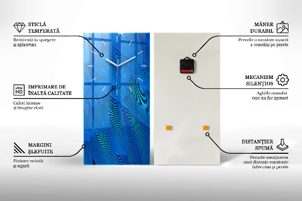 Zegar ścienny pionowy Zielone liście