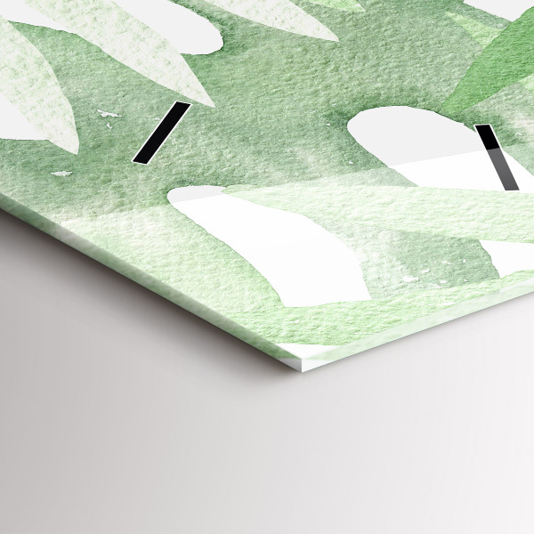 Zegar ścienny pionowy Zielone liście