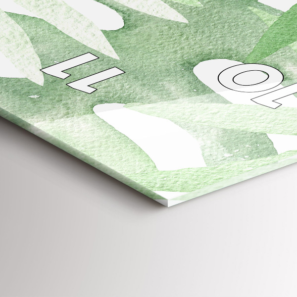 Zegar ścienny pionowy Zielone liście