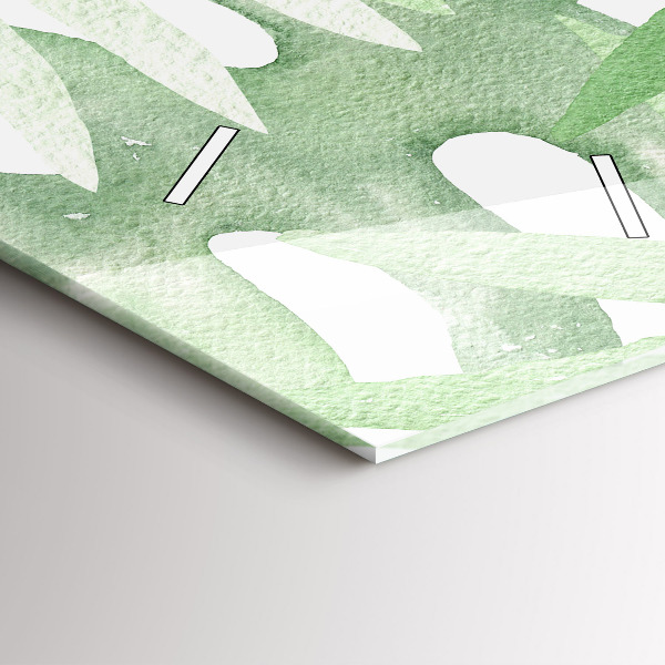 Zegar ścienny pionowy Zielone liście