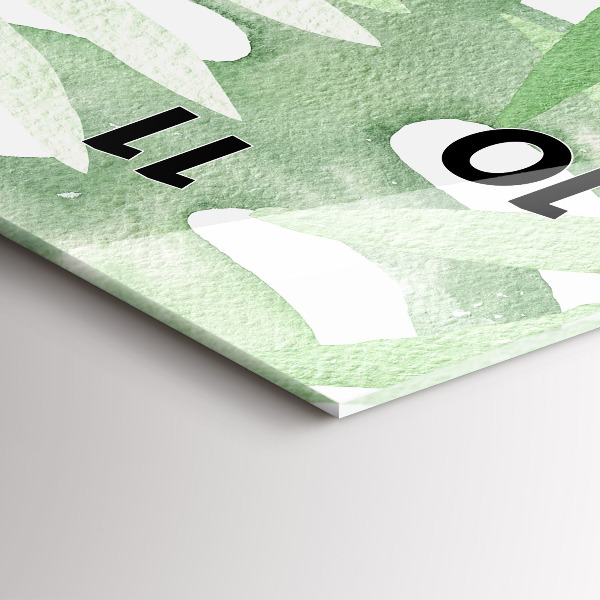 Zegar ścienny pionowy Zielone liście