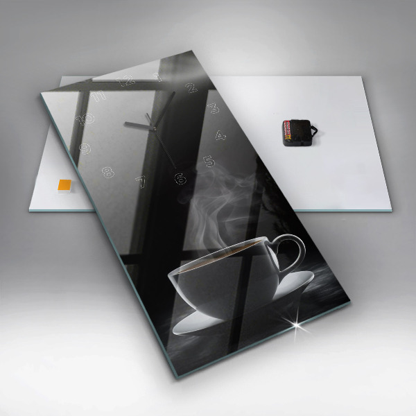 Zegar ścienny pionowy Filiżanka czarnej kawy