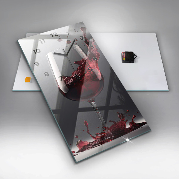 Zegar ścienny pionowy Lampka czerwonego wina