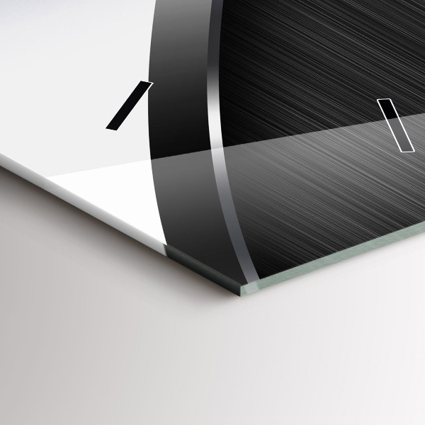 Zegar ścienny pionowy Czarno srebrne linie