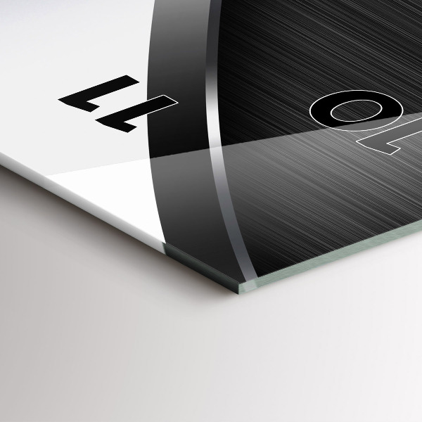 Zegar ścienny pionowy Czarno srebrne linie