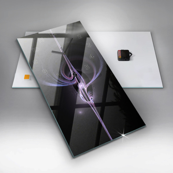 Zegar ścienny pionowy Fioletowa abstrakcja