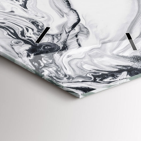 Zegar szklany pionowy Abstrakcja Tusz Marmur