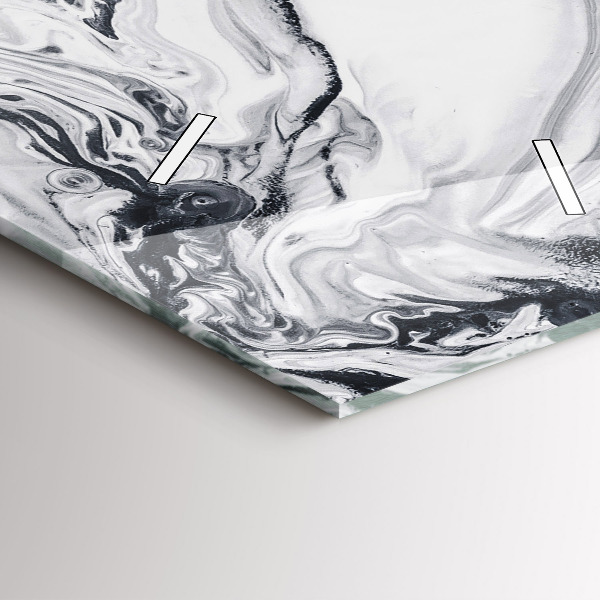 Zegar szklany pionowy Abstrakcja Tusz Marmur