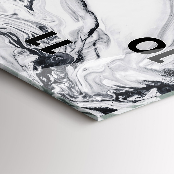 Zegar szklany pionowy Abstrakcja Tusz Marmur