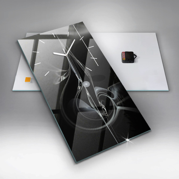 Zegar szklany pionowy Dym abstrakcyjny