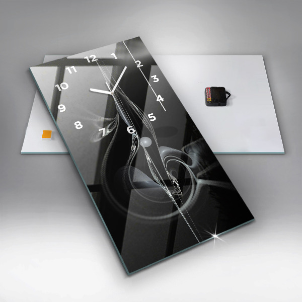 Zegar szklany pionowy Dym abstrakcyjny