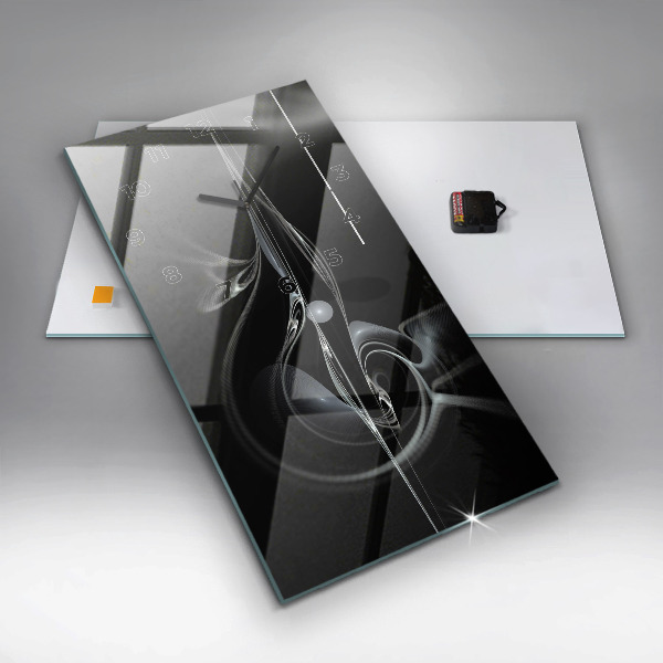 Zegar szklany pionowy Dym abstrakcyjny