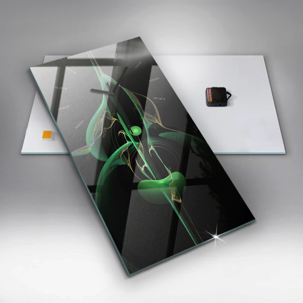 Zegar ścienny pionowy Zielona abstrakcja