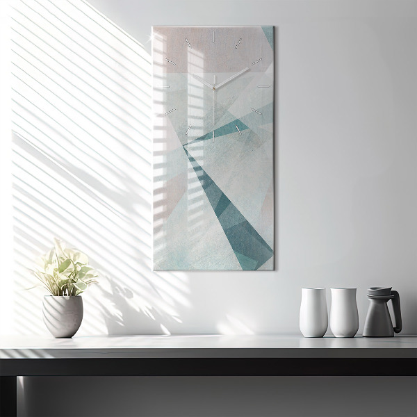 Zegar szklany pionowy Trójkąty Abstrakcja Tekstura