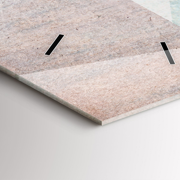 Zegar szklany pionowy Trójkąty Abstrakcja Tekstura