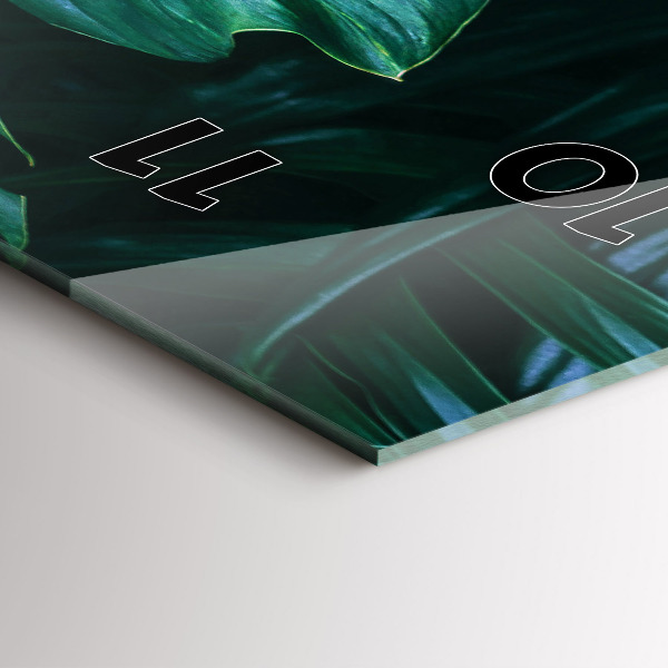 Zegar szklany pionowy Tropikalna Strona Natury