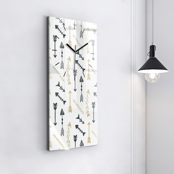 Zegar szklany pionowy Geometryczny wzór hipsterski